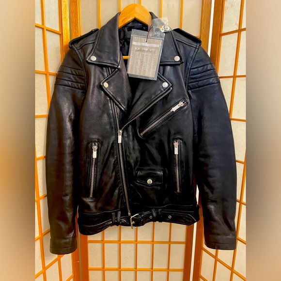 BLK DNM Jackets & Blazers - BLK DLM Black Motorcycle Leather Jacket 8